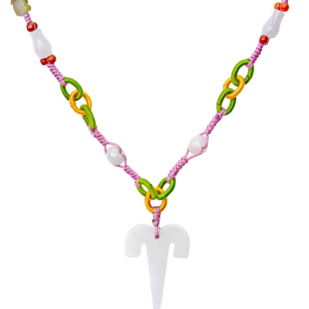 Aries Astrology Handmade Jade Necklace Single Pendant